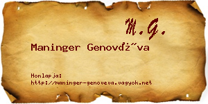 Maninger Genovéva névjegykártya